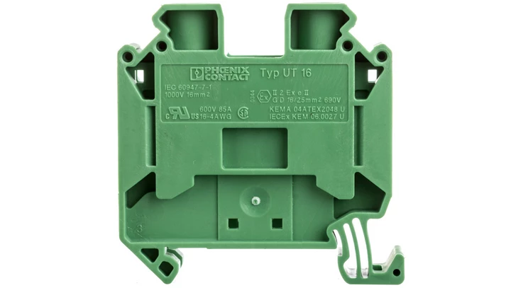 Złączka szynowa 2-przewodowa 16mm2 zielona UT 16 GN 3044211 /50szt./