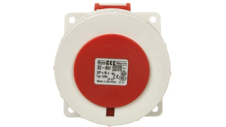 Gniazdo tablicowe skośne 32A 5p 400V 6h IP67 1288