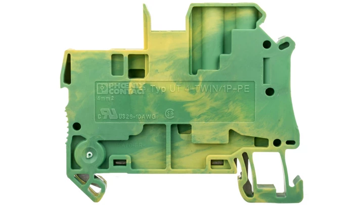 Złączka szynowa ochronna 4mm2 śrubowa/wtykowa zielono-żółta UT 4-TWIN/ 1P-PE 3060283
