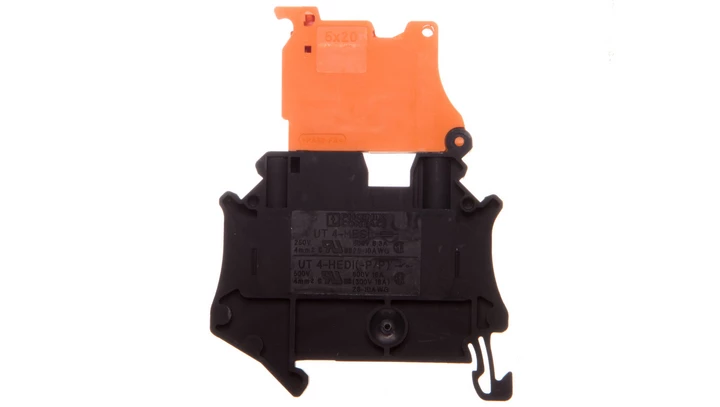 Złączka szynowa rozłączalna 2-przewodowa 4mm2 czarno-pomarańczowa UT 4-HEDI-P/P 3046252 /50szt./