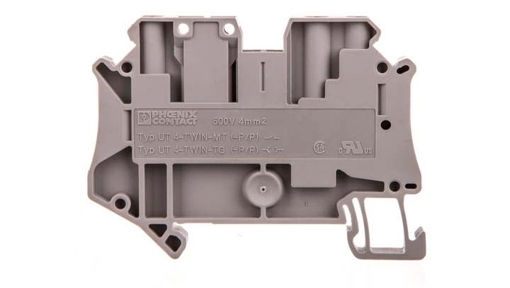 Złączka szynowa rozłączalna 3-przewodowa 4mm2 szara UT 4-TWIN-TG P/P 3046605 /50szt./