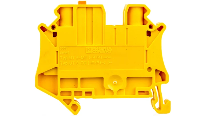 Złączka przelotowa 2-przewodowa z odłącznikiem nożowym 6mm2 żółta UT 6-MT P/P YE 3064073
