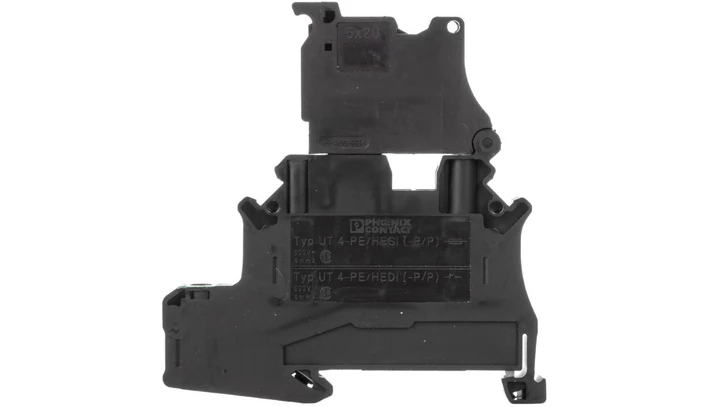 Złączka szynowa z bezpiecznikiem 5x20 2-przewodowa 4mm2 czarna UT 4-PE/HESI (5X 3073995