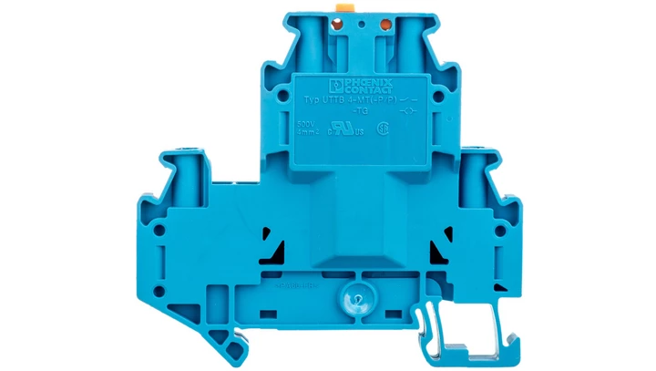 Złączka przelotowa 4-przewodowa z odłącznikiem nożowym 4mm2 niebieska UTTB 4-MT P/P BU 3076015 /50szt./