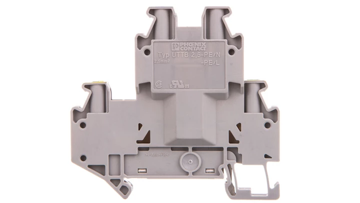 Złączka szynowa ochronna 2-piętrowa 2,5mm2 szara UTTB 2,5-PE/N 3046731 /50szt./