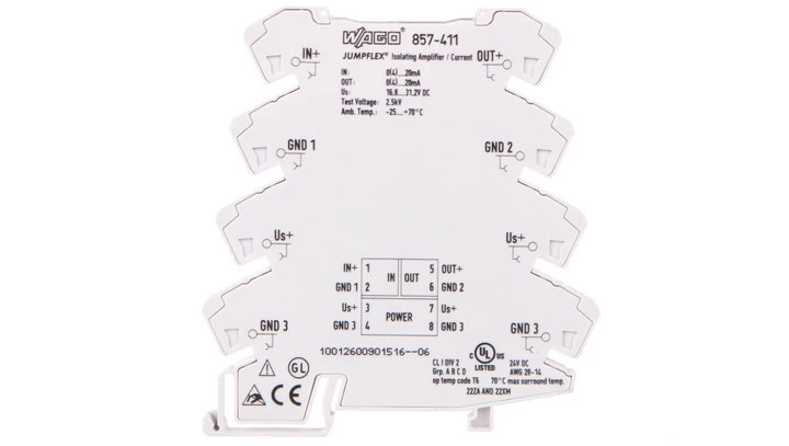 Przetwornik separacyjny JUMPFLEX ze wzmocnieniem 857-411