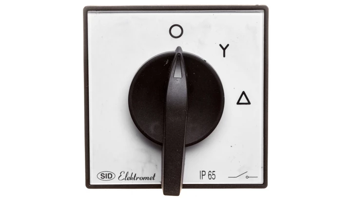 Łącznik krzywkowy gwiazda-trójkąt 3P 63A IP65 ŁK 63-22 z płytką 926322