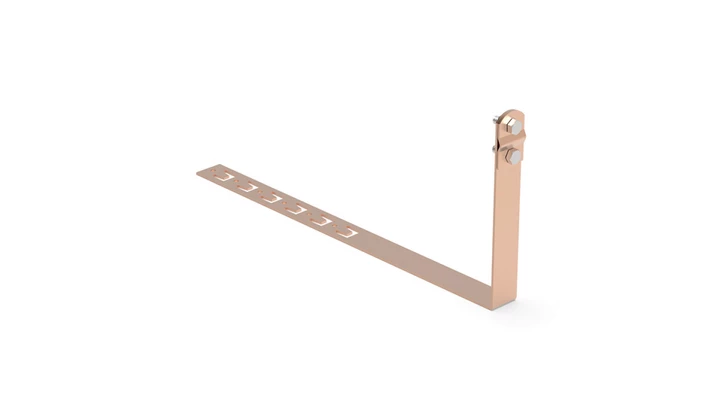 Uchwyt pod dachówkę L-450mm H-150mm miedziany z zaczepem skręcany 10.4/Z/S CU /91003203/