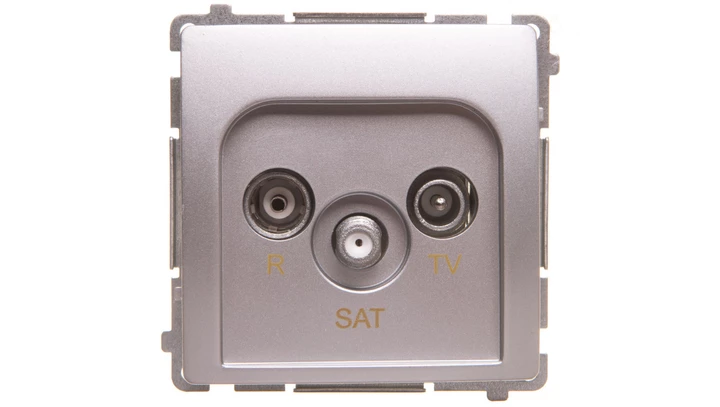 Simon Basic Gniazdo antenowe RTV/SAT końcowe srebrny mat BMZAR-SAT1.3/1.01/43