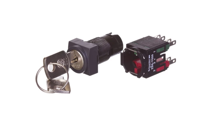 Przełącznik 2 -położeniowy klucz 22mm 1Z 1R bez samopowrotu XB6CGC5B