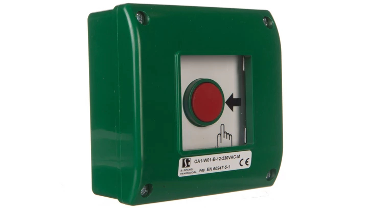 Ręczny przycisk awaryjny z młoteczkiem OA1-W01-B12-230-M