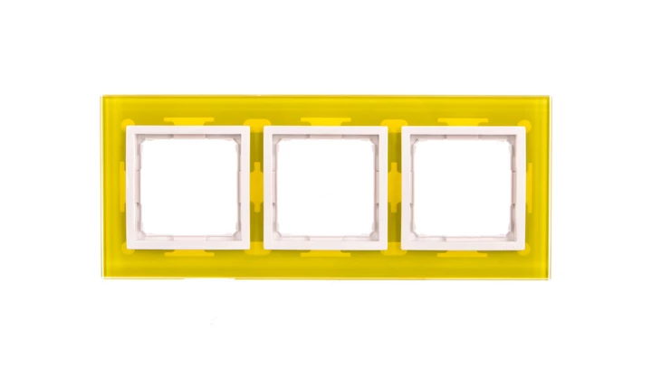 Simon 54 Nature Ramka potrójna szkło LIMONKOWY SORBET DRN3/90