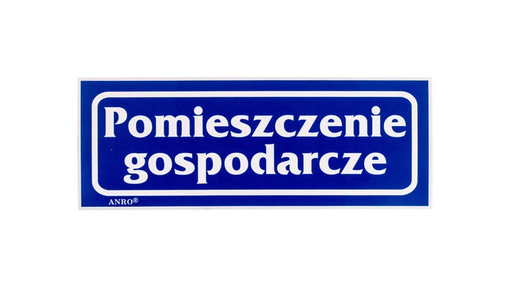 Samoprzylepna tabliczka ostrzegawcza /POMIESZCZENIE GOSPODARCZE/ 20/T/F