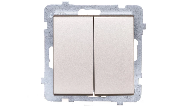 SONATA Przycisk podwójny zwierny szampański złoty ŁP-17R/m/39