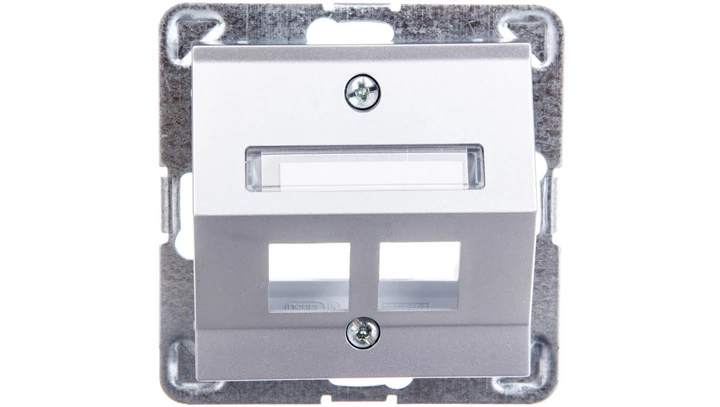 IMPRESJA Obudowa gniazda komputerowego podwójnego skośna srebrna GPK-2YS/p/18