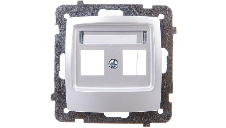 KARO Obudowa gniazda komputerowego podwójnego srebrny perłowy GPK-2S/p/43