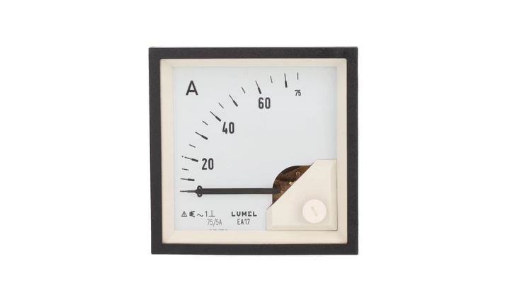 Amperomierz analogowy prądu zmiennego tablicowy EA17 72x72, 75A do współpracy z przekładnikiem 75/5 EA17N C41400000000