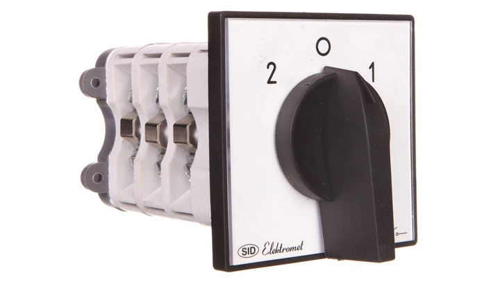 Łącznik krzywkowy 2-0-1 3P 63A z płytką IP65 ŁK 63-72 sieć-agregat 926372