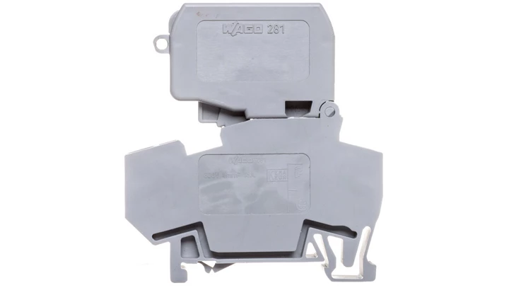 Złączka bezpiecznikowa 4mm2 szary 10A G 5x 20mm DIN 35mm 281-611/281-542 /50szt./