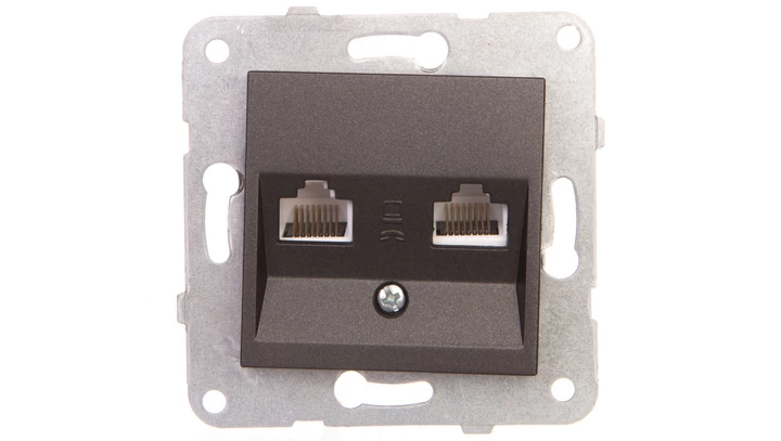 Novella Gniazdo Komputerowe 2xrj45 Kat. 5e, Kolor Czarny / 92105534m