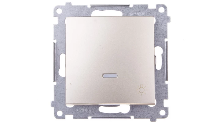 Simon 54 Przycisk /światło/ z podświetleniem, szybkozłącza, złoty mat DS1L.01/44