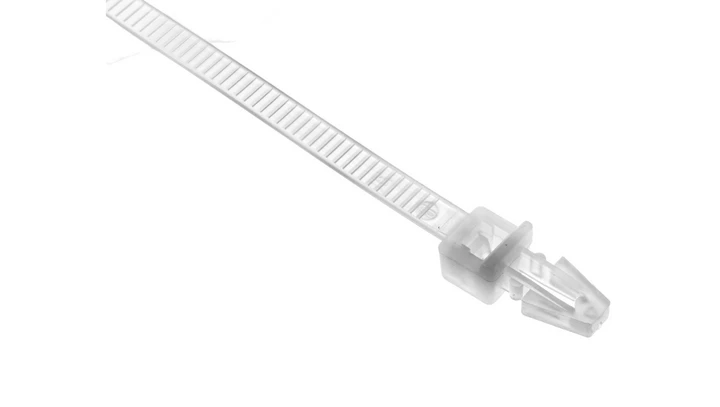 Opaska kablowa wciskana z kołkiem 200x4,5mm fi 6,3mm biała BMWPB52205ME /100szt./