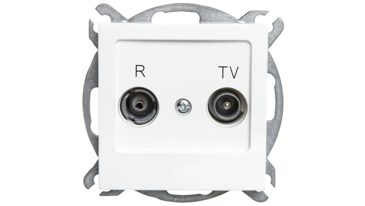 AS Gniazdo antenowe RTV przelotowe 16dB ecru GPA-16GP/m/27