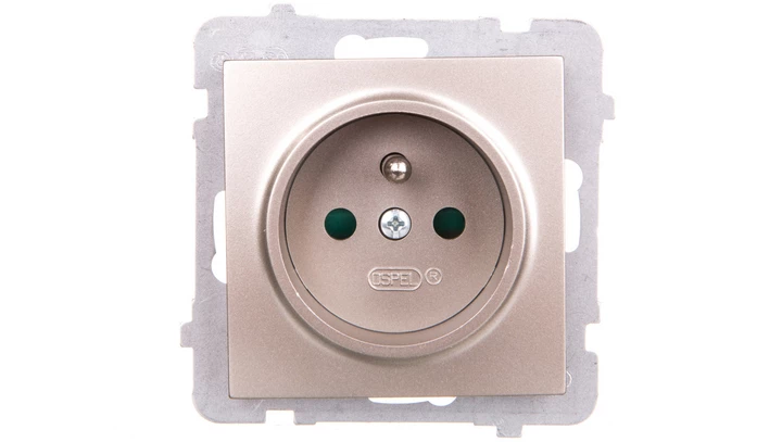 AS Gniazdo pojedyncze z/u z przesłonami satyna light GP-1GZP/m/45