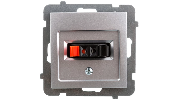 AS Gniazdo głośnikowe pojedyncze srebro GG-1G/m/18