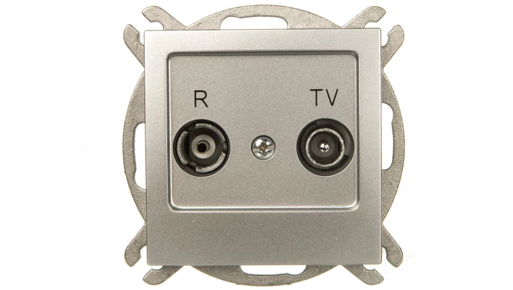 AS Gniazdo antenowe RTV przelotowe 10dB srebro GPA-10GP/m/18