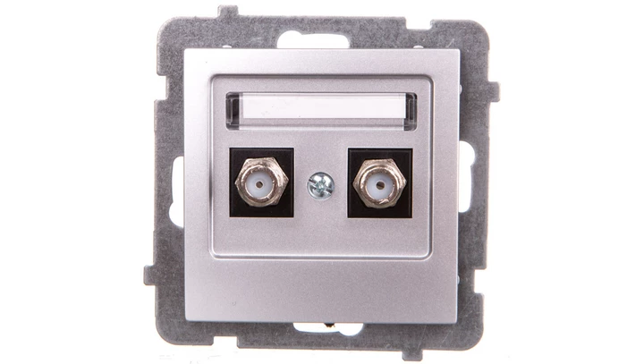 AS Gniazdo antenowe podwójne typu F srebro GPA-2GF/m/18