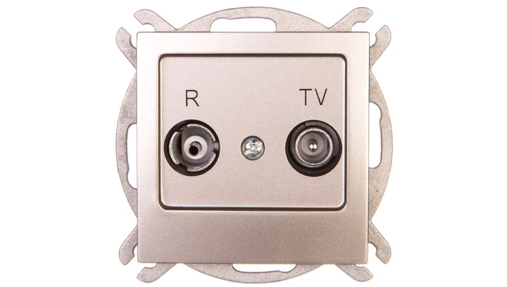 AS Gniazdo antenowe RTV końcowe 2,5-3dB srebro GPA-GK/m/18