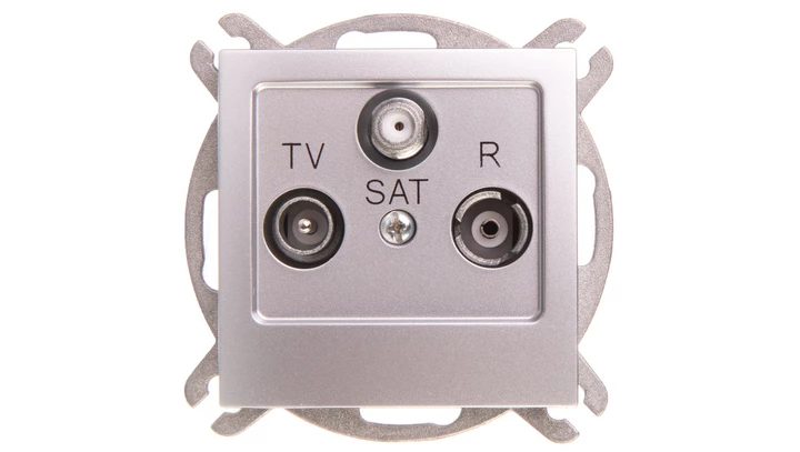 AS Gniazdo antenowe RTV-SAT końcowe srebro GPA-GS/m/18