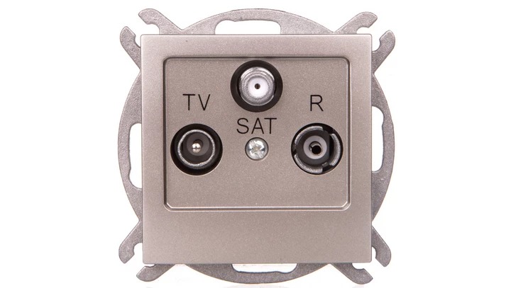 AS Gniazdo antenowe RTV-SAT końcowe satyna light GPA-GS/m/45