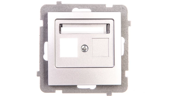 AS Obudowa gniazda teleinformatycznego pojedynczego srebro GPK-1G/p/18