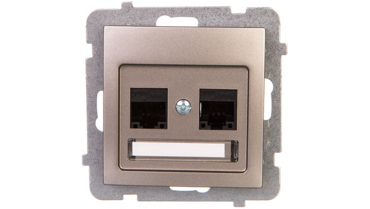 AS Gniazdo komputerowe podwójne RJ45 kat.5e MMC satyna light GPK-2G/K/m/45