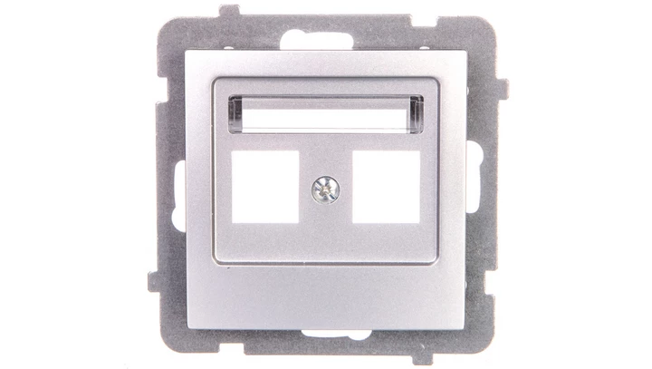 AS Obudowa gniazda podwójnego srebro GPK-2G/p/18