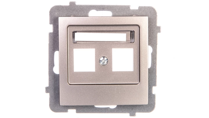 AS Obudowa gniazda podwójnego satyna light GPK-2G/p/45