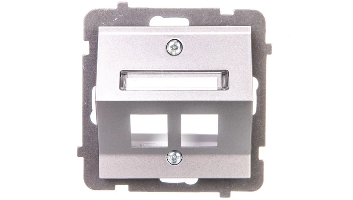 AS Obudowa gniazda komputerowego podwójnego skośna srebro GPK-2GS/p/18