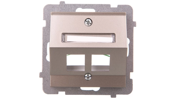 AS Obudowa gniazda komputerowego podwójnego skośna satyna light GPK-2GS/p/45