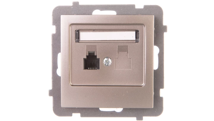 AS Gniazdo telefoniczne pojedyncze RJ11 satyna light GPT-1G/m/45