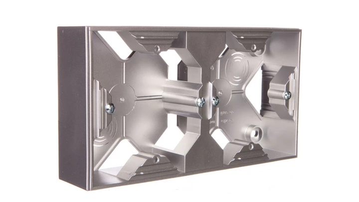 AS Puszka natynkowa podwójna srebro PNP-2G/18