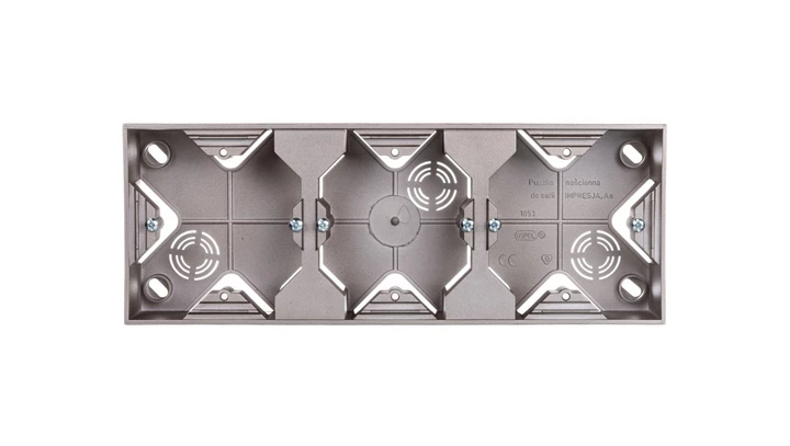 AS Puszka natynkowa potrójna satyna light PNP-3G/45