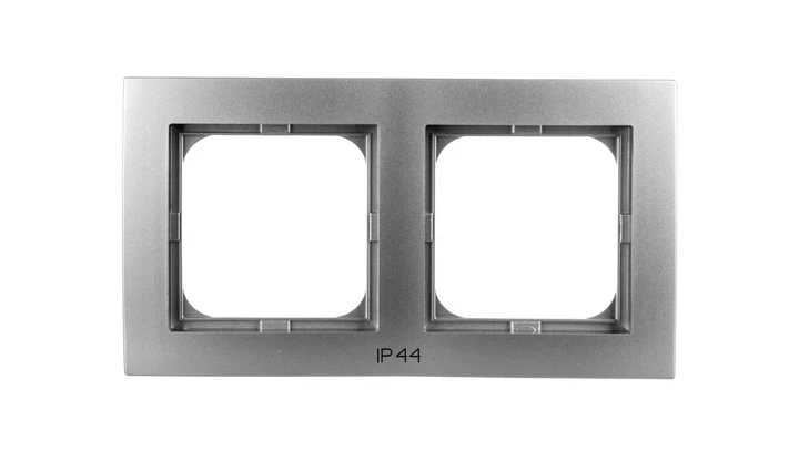 AS Ramka podwójna do łączników IP44 srebro RH-2G/18