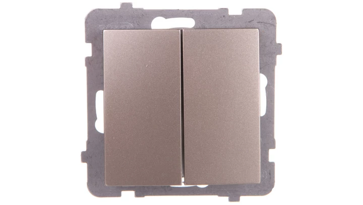 AS Przycisk podwójny zwierny satyna light ŁP-17G/m/45