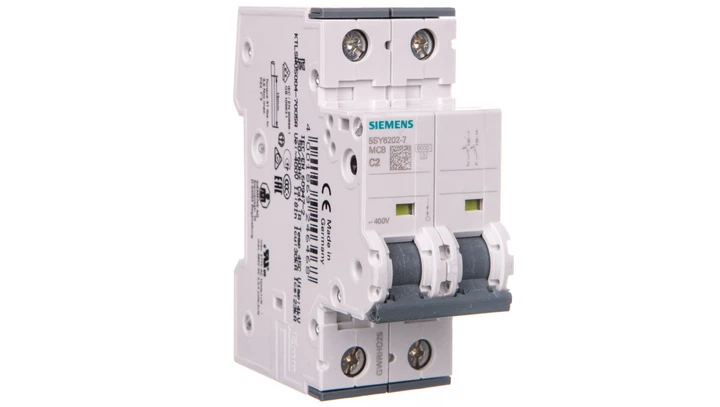 Wyłącznik nadprądowy 2P C 2A 230V 6kA SENTRON 5SY6202-7