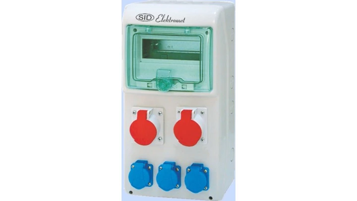 Rozdzielnica RSS-02 okienko 8 modułów okablowana 2x32A 3P+N+Z 400V, 3x16A 2P+Z 250V IP44 942022