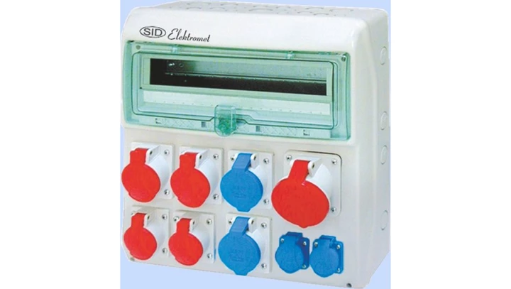 Rozdzielnica RSS-05 18 mod 1x63A 3P+N+Z 400V 2x32A 3P+N+Z 400V, 2x16A 3P+N+Z 400V, 2x32A 2P+Z 250V, 2x16A 2P+Z 250V IP44 942054