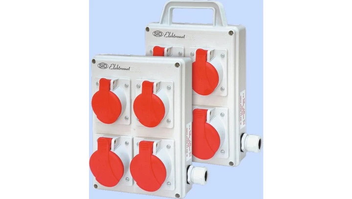 Rozdzielnica RPK-3 okablowana 2x16A 3P+N+Z 400V, 2x32A 3P+N+Z 400V IP44 940073