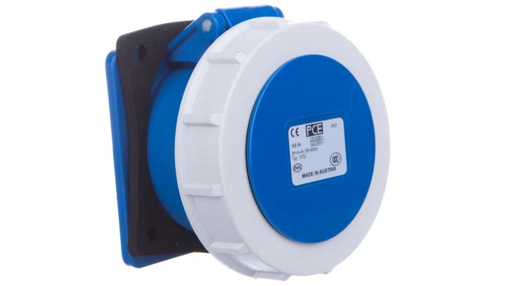Gniazdo tablicowe 16A 5P 230V AC niebieskie 9H IP67 3152-9